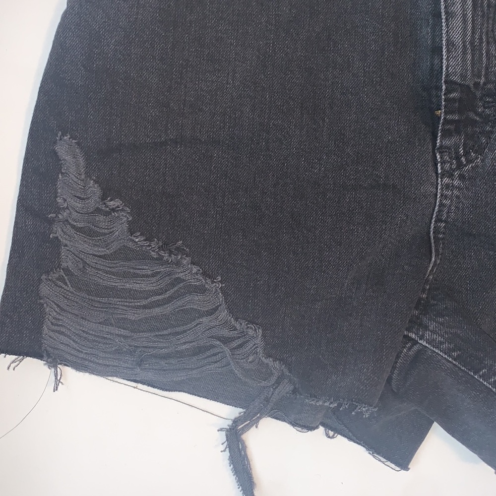 TopShop Split Super Rip Denim Shorts - Picture 8 of 11